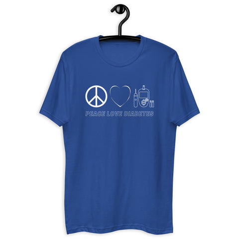 "Peace Love Diabetes - WHITE" Short Sleeve T-shirt